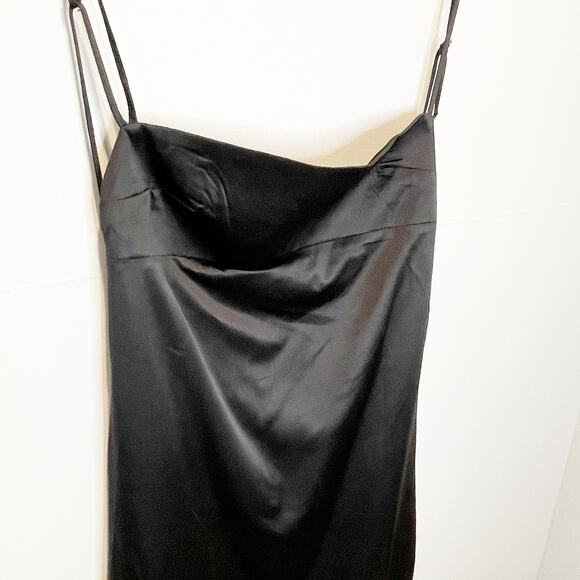 Princess Polly NWT Black Satin Kendra Mini Dress - size 12 - Picture 5 of 11